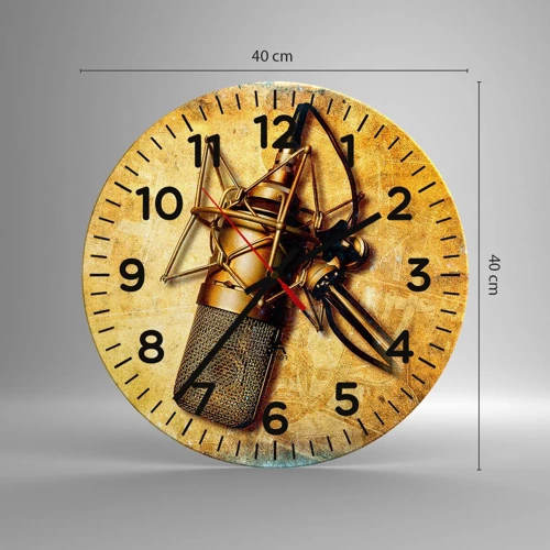 Reloj de pared - Reloj de vidrio - Los años dorados de la radio - 40x40 cm