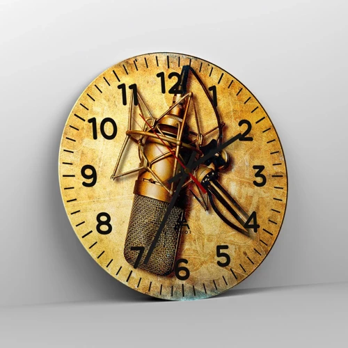 Reloj de pared - Reloj de vidrio - Los años dorados de la radio - 40x40 cm