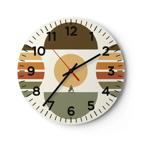 Reloj de pared - Reloj de vidrio - Los tonos de la tierra - 30x30 cm