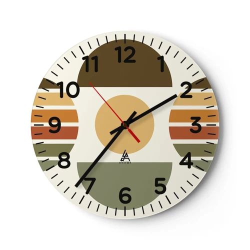 Reloj de pared - Reloj de vidrio - Los tonos de la tierra - 40x40 cm