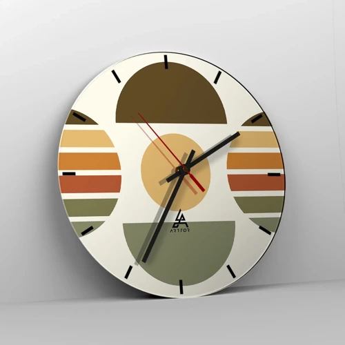 Reloj de pared - Reloj de vidrio - Los tonos de la tierra - 40x40 cm