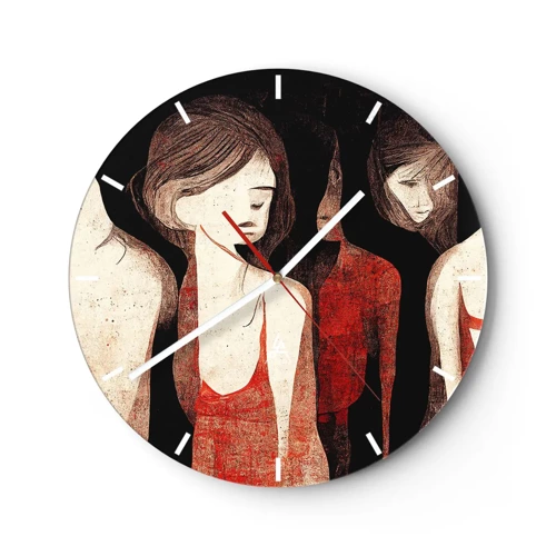 Reloj de pared - Reloj de vidrio - Madonnas de la oscuridad - 30x30 cm