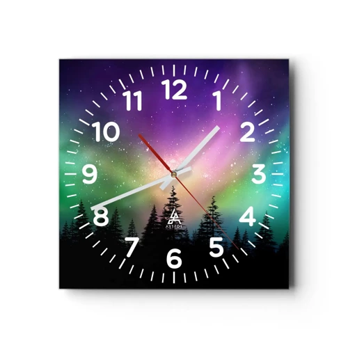 Reloj de pared - Reloj de vidrio - Magia blanca - 30x30 cm