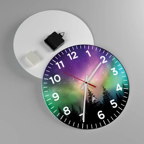 Reloj de pared - Reloj de vidrio - Magia blanca - 30x30 cm