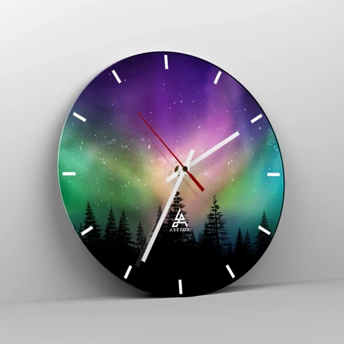 Reloj de pared - Reloj de vidrio - Magia blanca - 40x40 cm