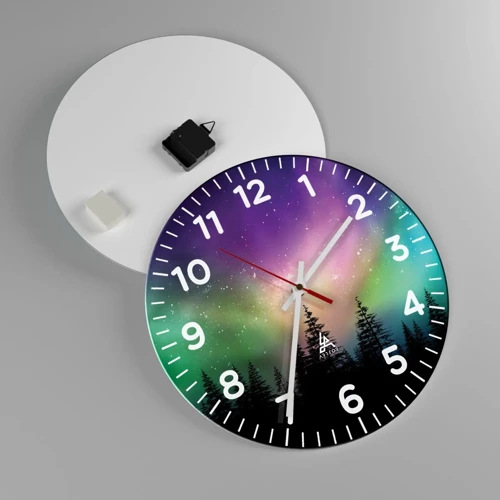 Reloj de pared - Reloj de vidrio - Magia blanca - 40x40 cm