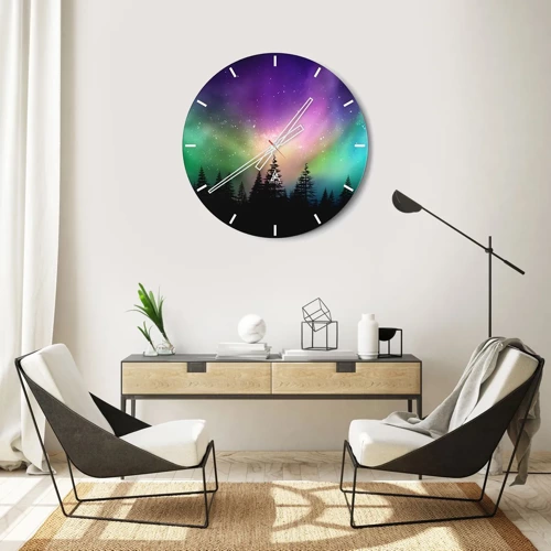 Reloj de pared - Reloj de vidrio - Magia blanca - 40x40 cm