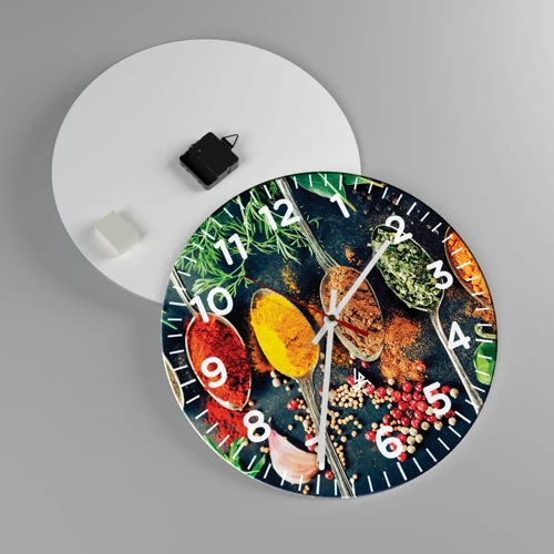 Reloj de pared - Reloj de vidrio - Magia culinaria - 40x40 cm