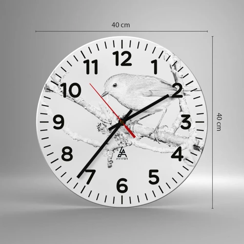 Reloj de pared - Reloj de vidrio - Mañana de invierno - 40x40 cm