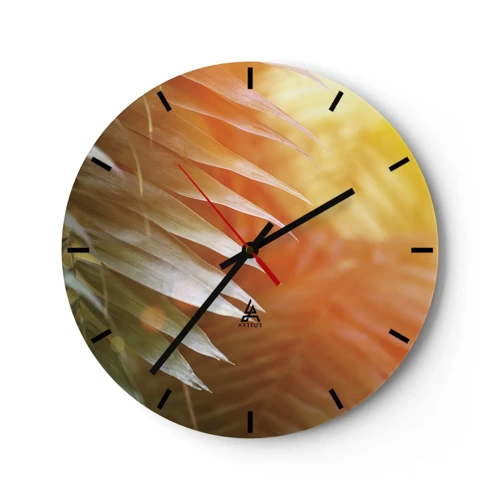 Reloj de pared - Reloj de vidrio - Mañana en la selva - 30x30 cm