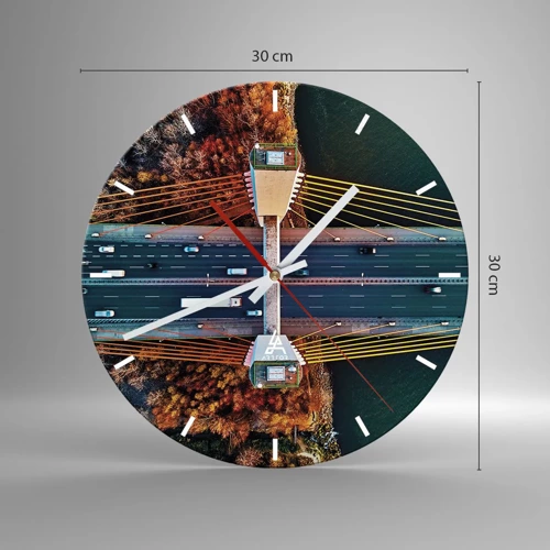 Reloj de pared - Reloj de vidrio - Más allá de las aguas, más allá de los bosques - 30x30 cm