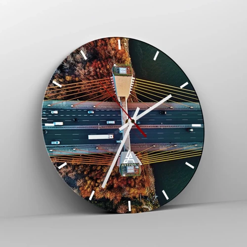 Reloj de pared - Reloj de vidrio - Más allá de las aguas, más allá de los bosques - 30x30 cm