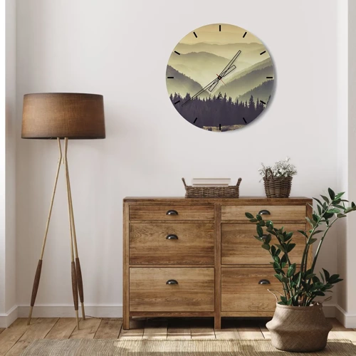 Reloj de pared - Reloj de vidrio - Más allá de las siete montañas... - 30x30 cm