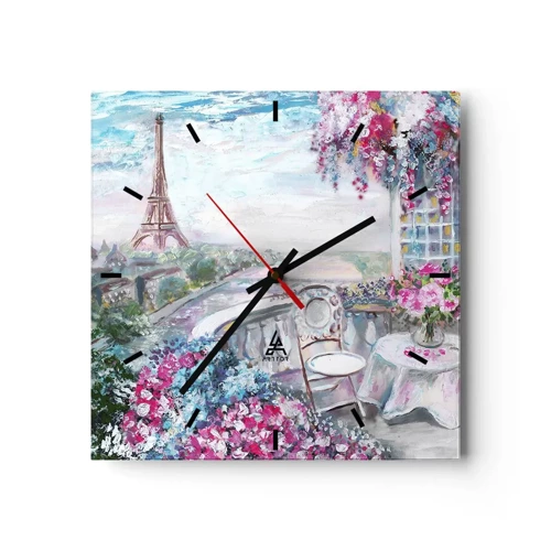 Reloj de pared - Reloj de vidrio - Mayo mágico en París - 30x30 cm