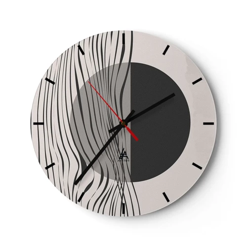 Reloj de pared - Reloj de vidrio - Media composición - 30x30 cm
