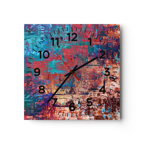 Reloj de pared - Reloj de vidrio - Memoria y olvido - 30x30 cm