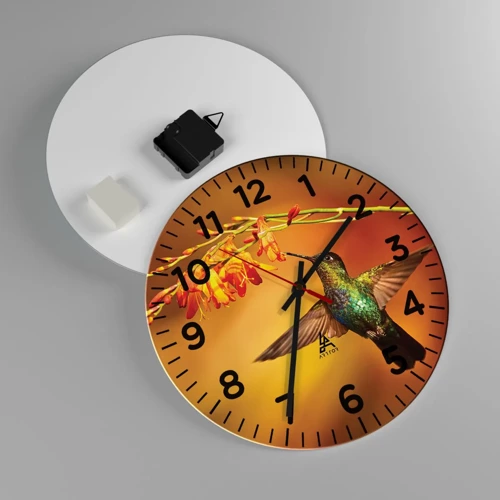 Reloj de pared - Reloj de vidrio - Mensajero de la luz - 30x30 cm