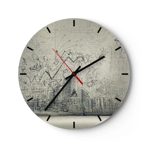 Reloj de pared - Reloj de vidrio - Mi gloriosa vida en la ciudad - 30x30 cm