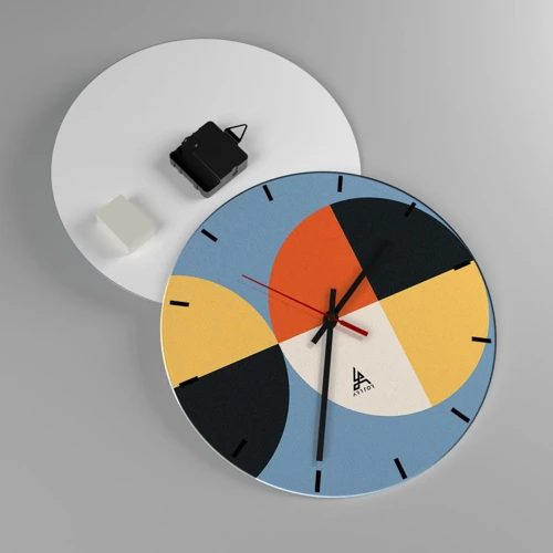 Reloj de pared - Reloj de vidrio - Mira y cuenta - 30x30 cm