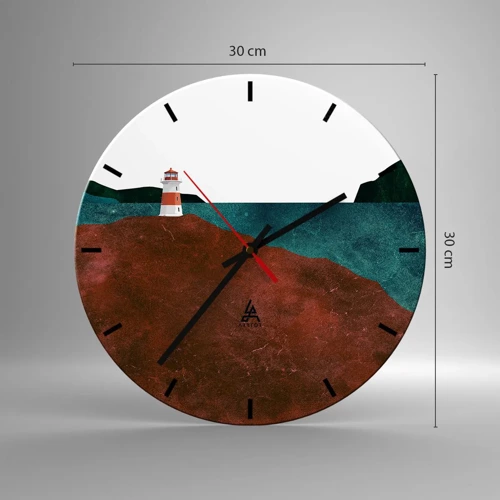 Reloj de pared - Reloj de vidrio - Mirando al mar - 30x30 cm