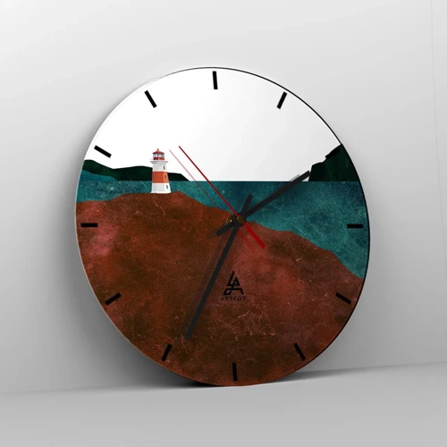 Reloj de pared - Reloj de vidrio - Mirando al mar - 30x30 cm