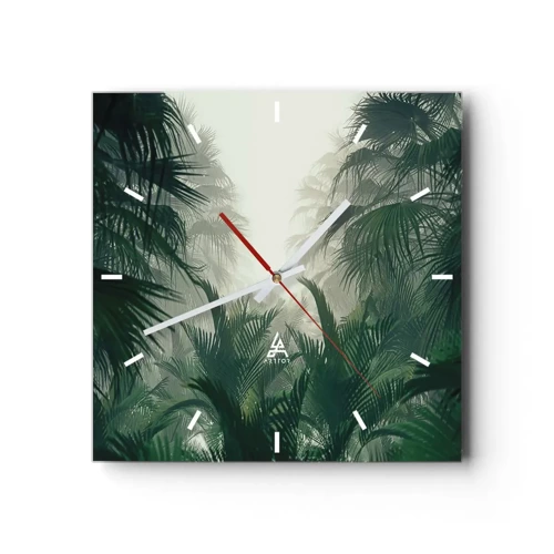 Reloj de pared - Reloj de vidrio - Misterio tropical - 30x30 cm