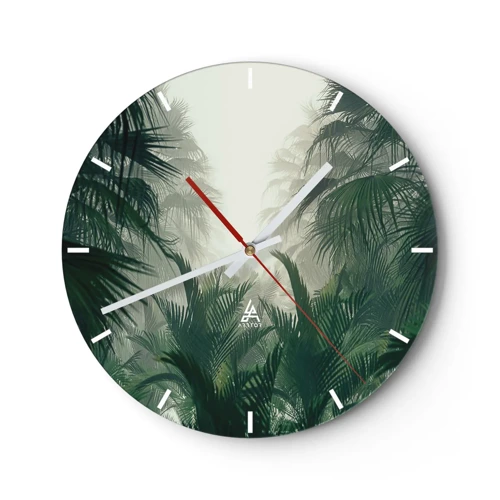 Reloj de pared - Reloj de vidrio - Misterio tropical - 30x30 cm