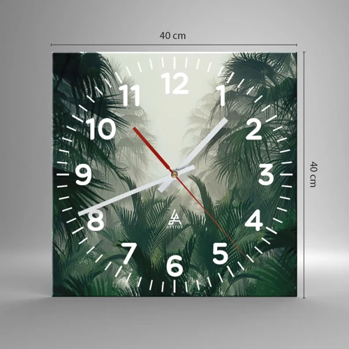 Reloj de pared - Reloj de vidrio - Misterio tropical - 40x40 cm
