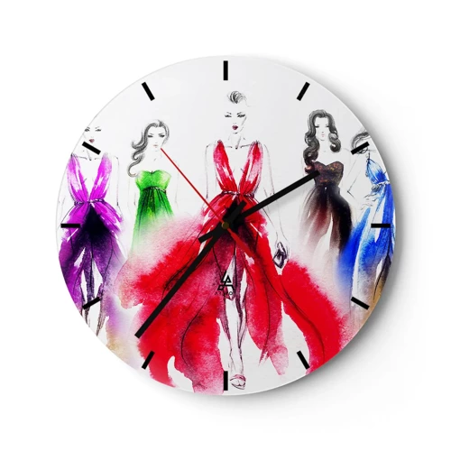 Reloj de pared - Reloj de vidrio - Momento elegante - 30x30 cm