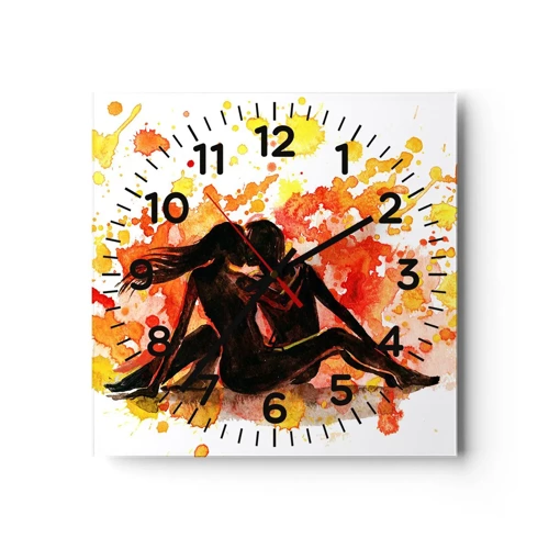 Reloj de pared - Reloj de vidrio - Momento romántico - 40x40 cm