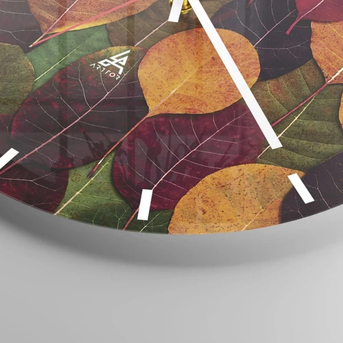 Reloj de pared - Reloj de vidrio - Mosaico de otoño - 30x30 cm
