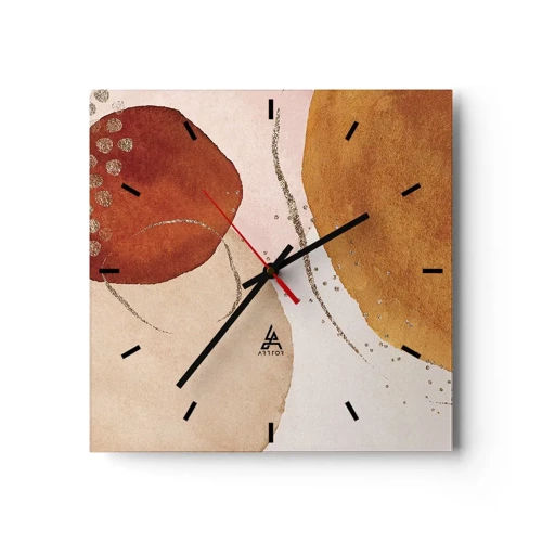 Reloj de pared - Reloj de vidrio - Movimiento abstracto - 30x30 cm
