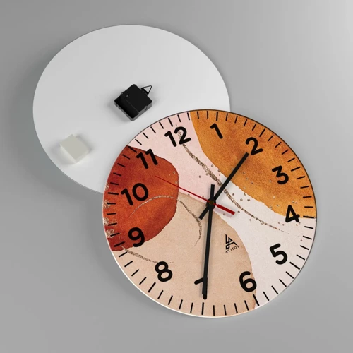 Reloj de pared - Reloj de vidrio - Movimiento abstracto - 40x40 cm