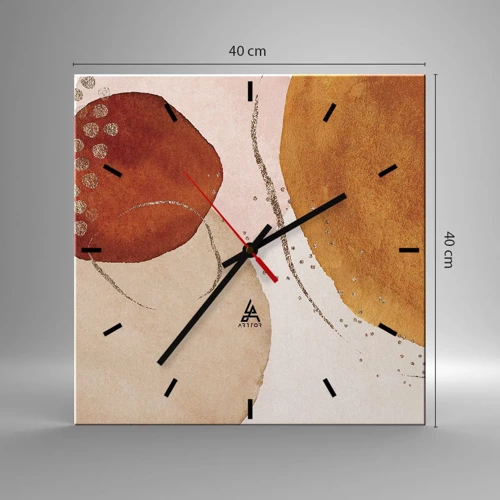 Reloj de pared - Reloj de vidrio - Movimiento abstracto - 40x40 cm