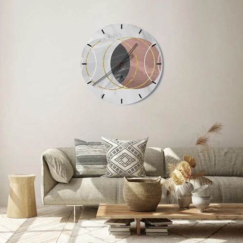 Reloj de pared - Reloj de vidrio - Música de las esferas - 30x30 cm