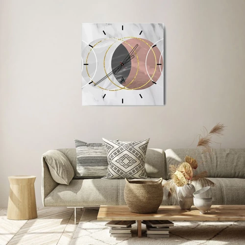Reloj de pared - Reloj de vidrio - Música de las esferas - 40x40 cm