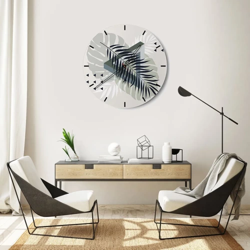 Reloj de pared - Reloj de vidrio - Naturaleza y geometría - 30x30 cm