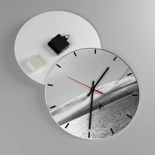 Reloj de pared - Reloj de vidrio - Navegue por el Golden Gate - 30x30 cm