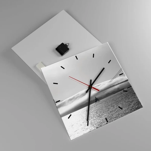 Reloj de pared - Reloj de vidrio - Navegue por el Golden Gate - 40x40 cm