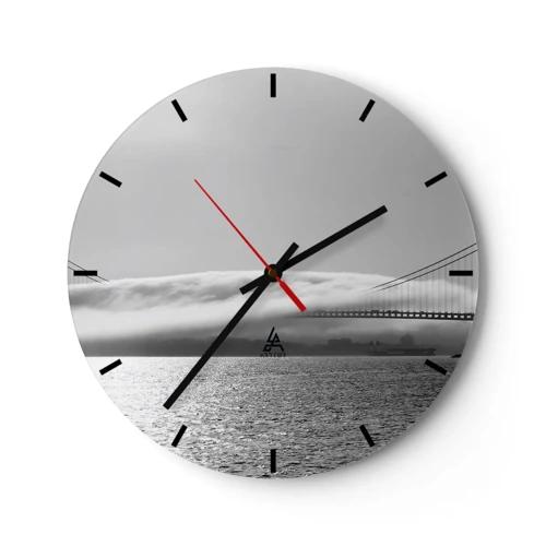 Reloj de pared - Reloj de vidrio - Navegue por el Golden Gate - 40x40 cm