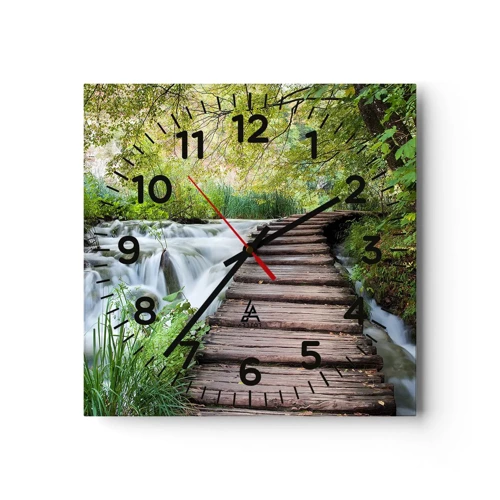 Reloj de pared - Reloj de vidrio - No es agua silenciosa en absoluto - 40x40 cm