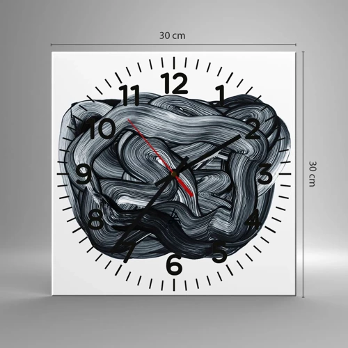 Reloj de pared - Reloj de vidrio - No es tan sencillo - 30x30 cm