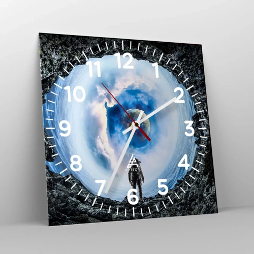 Reloj de pared - Reloj de vidrio - No muy lejos de casa - 30x30 cm