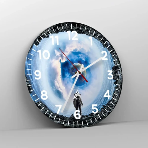 Reloj de pared - Reloj de vidrio - No muy lejos de casa - 30x30 cm