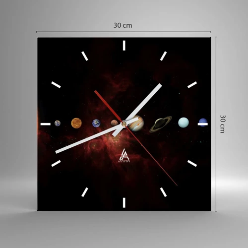 Reloj de pared - Reloj de vidrio - Nuestro barrio - 30x30 cm