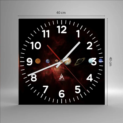 Reloj de pared - Reloj de vidrio - Nuestro barrio - 40x40 cm