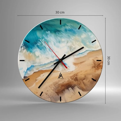 Reloj de pared - Reloj de vidrio - Olas recurrentes - 30x30 cm