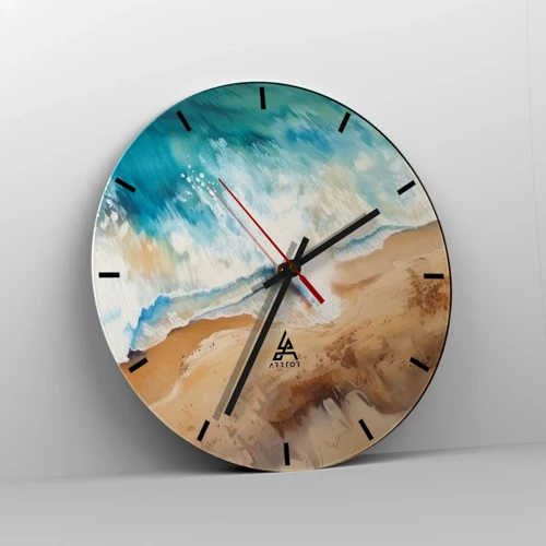 Reloj de pared - Reloj de vidrio - Olas recurrentes - 30x30 cm