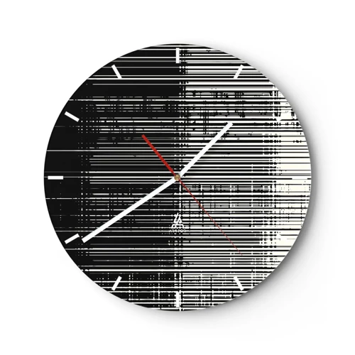 Reloj de pared - Reloj de vidrio - Ondas y vibraciones - 30x30 cm