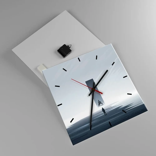 Reloj de pared - Reloj de vidrio - ¿Oportunidad o amenaza? - 40x40 cm